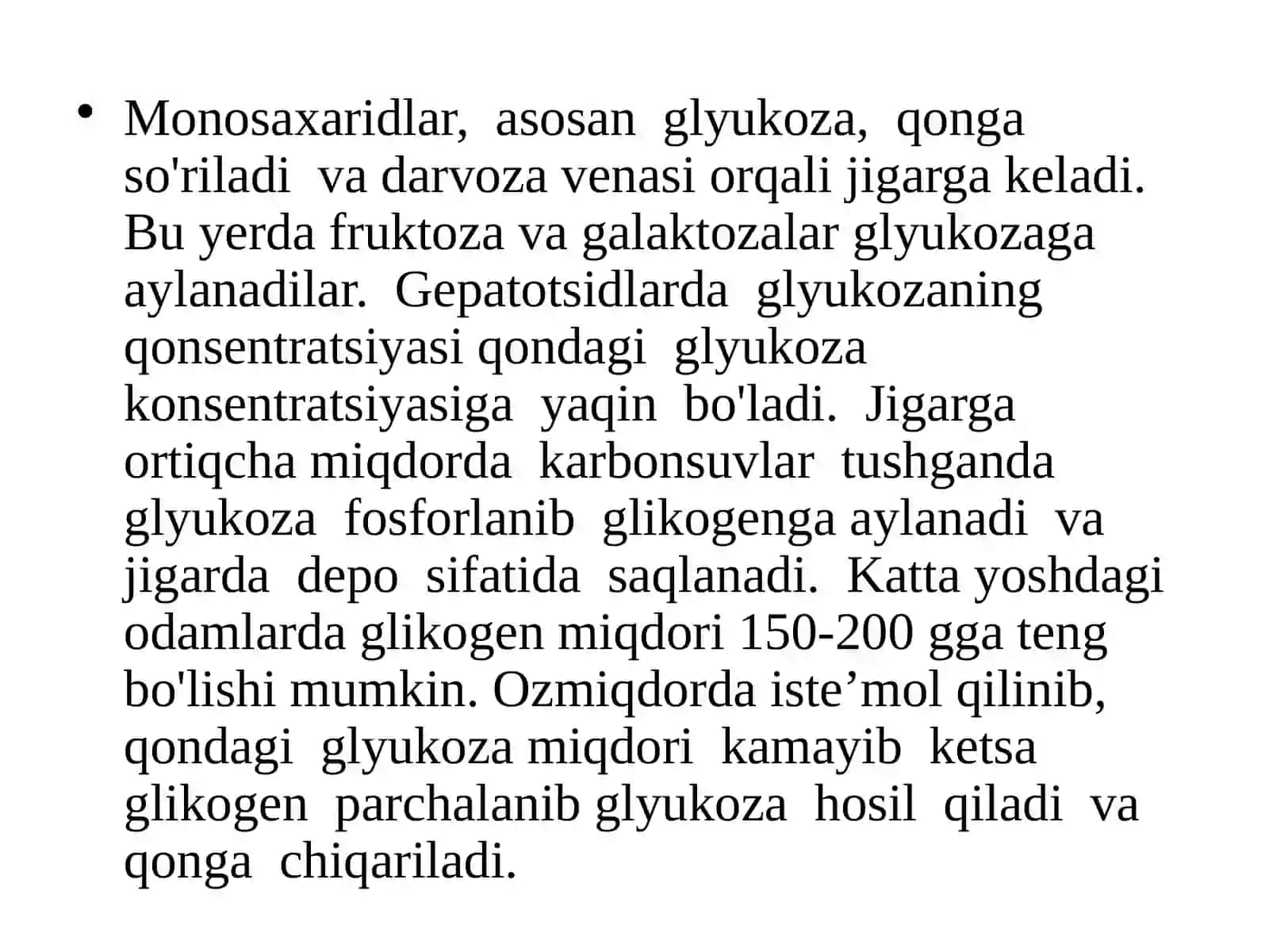 Moddalar almashinuvi: uglevodlar, yog‘va oqsillar metabolizmi 4