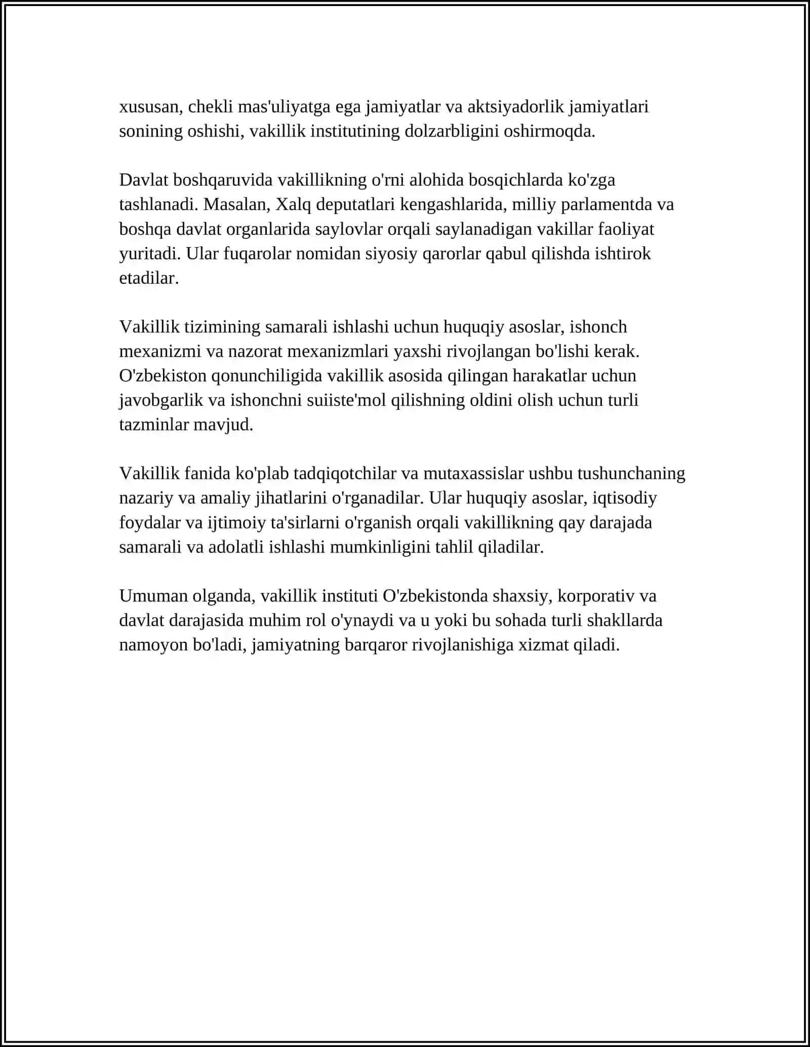 Vakillik va ishonchnoma 4