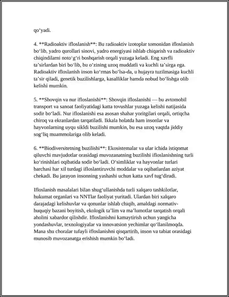 IFLOSLANISH TURLARI. IFLOSLANISHNING TASNIFI 4