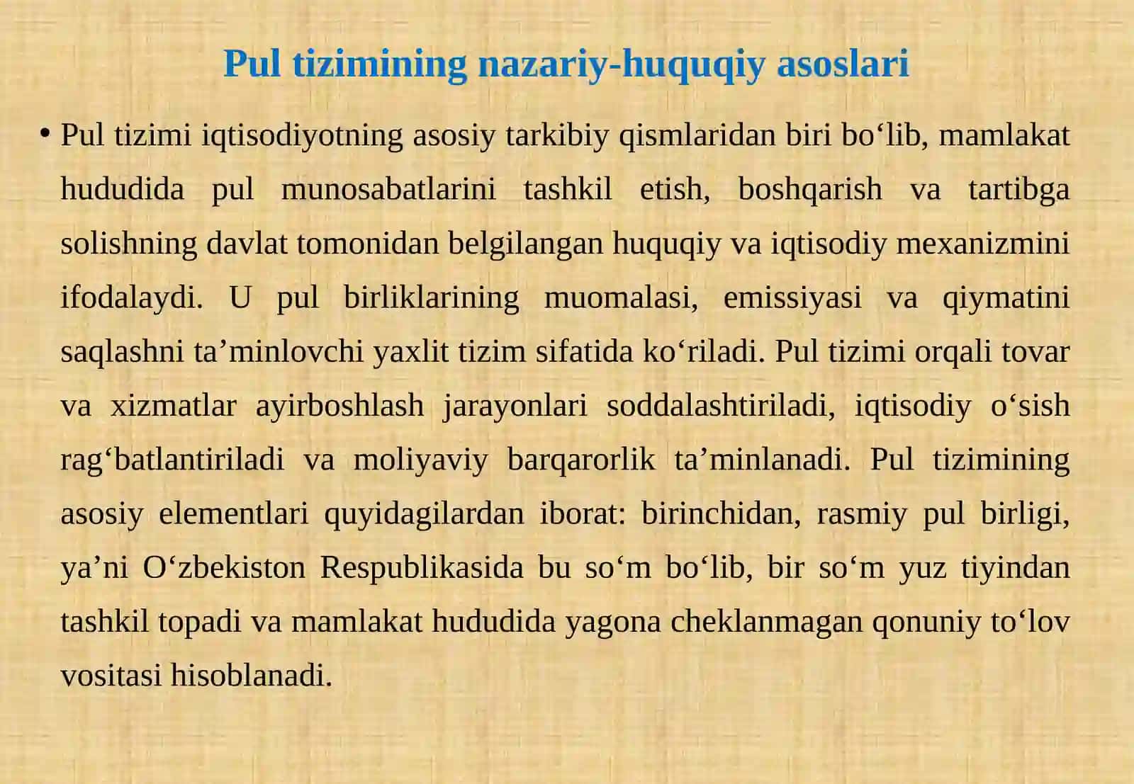 O‘zbekiston Respublikasida pul tizimi 4