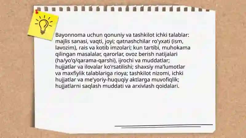 Guruh majlisi bayonnomasini tayyorlash 4