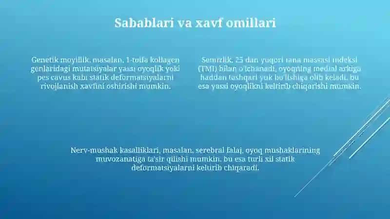 Oyoq panjasi statik deformatsiyasi 4