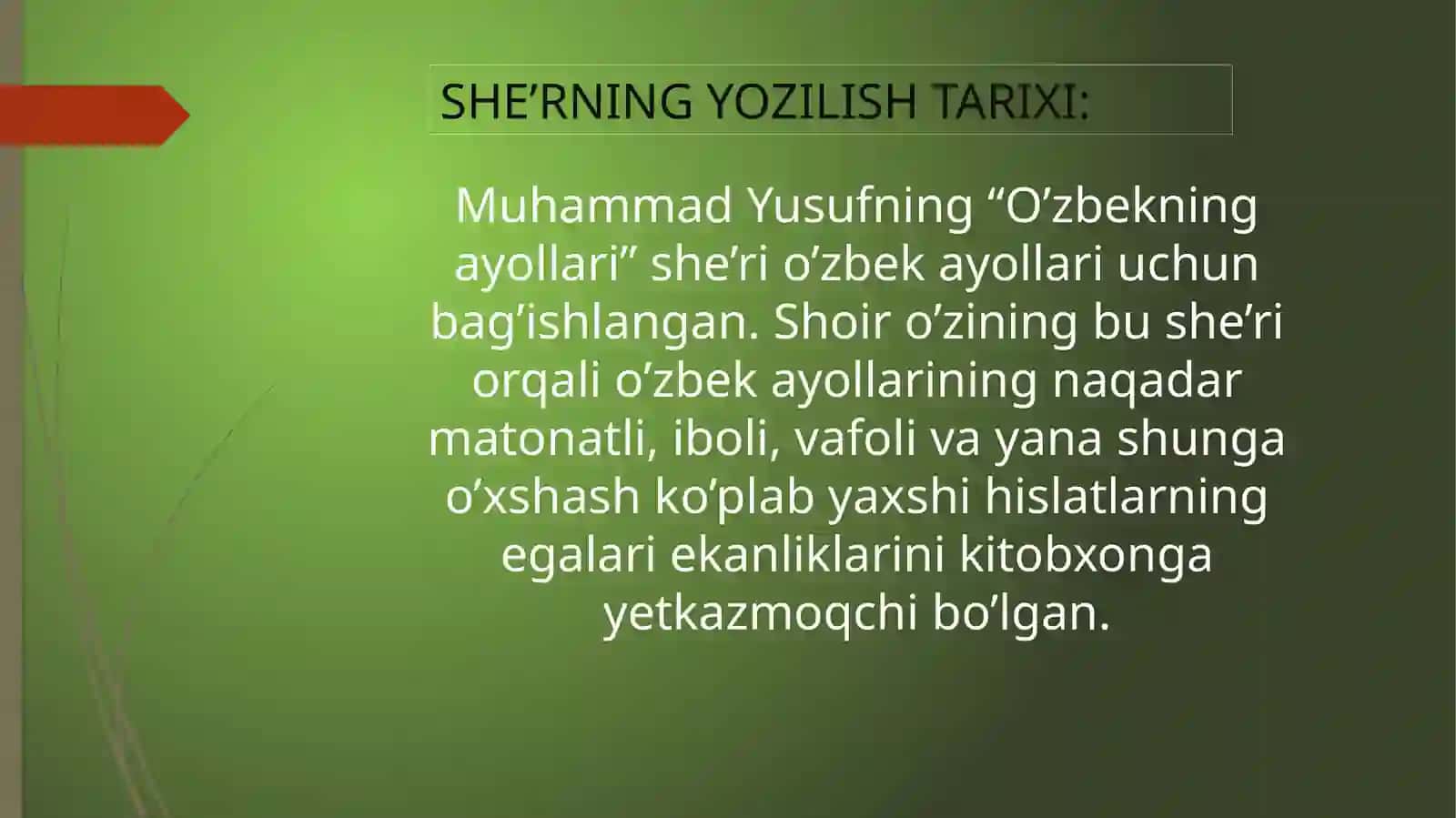 O’ZBEKNING AYOLLARI 4