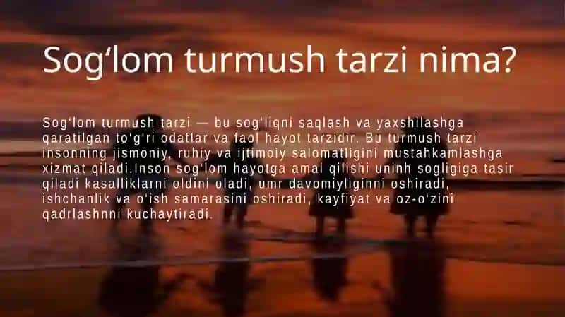 "Sog’lomturmush tarzi" 4