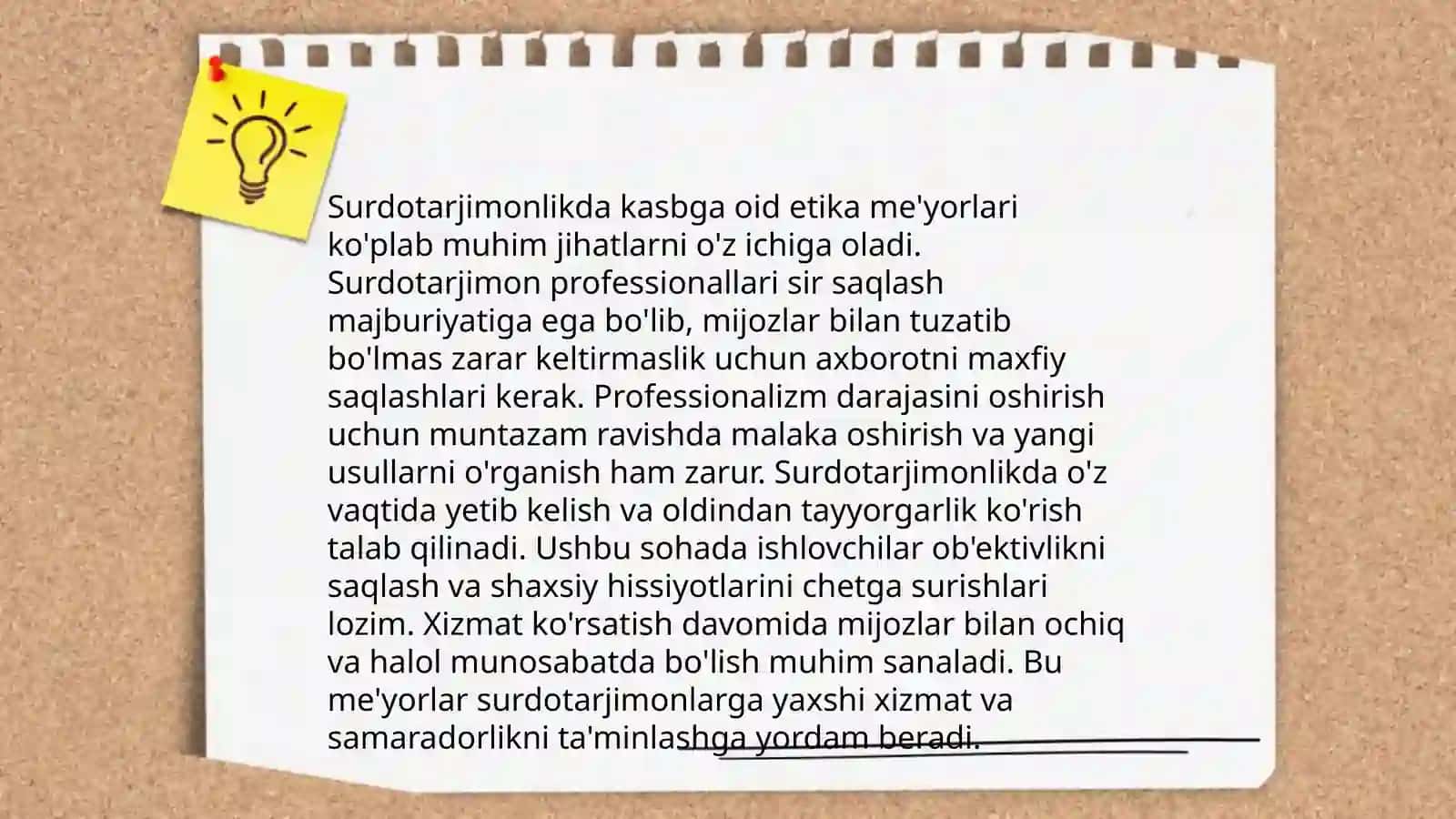 Surdotarjimonlik kasbiy etikasining vazifalari va metodlari 4