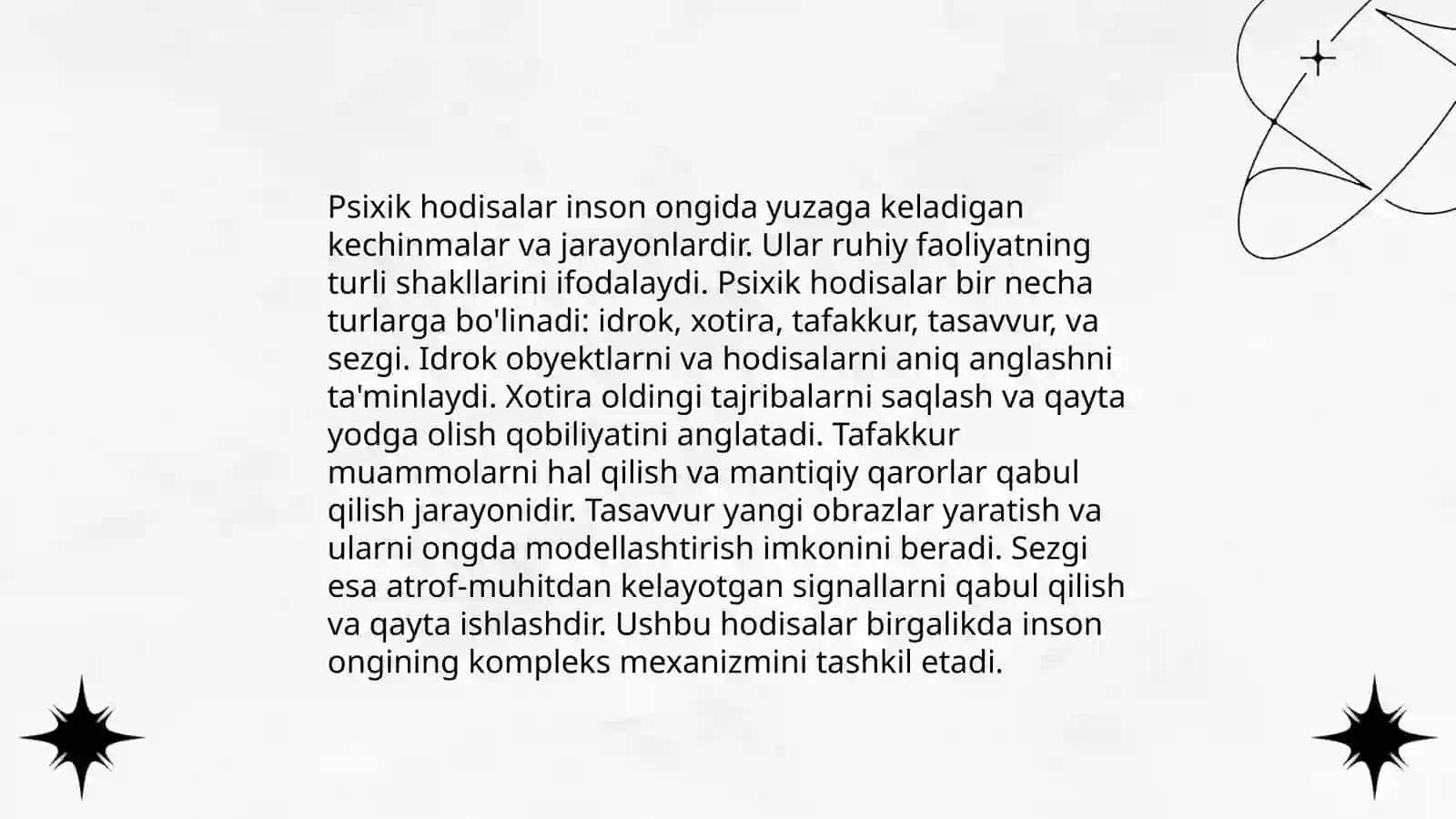 Psixik hodisalar tushunchasi 4