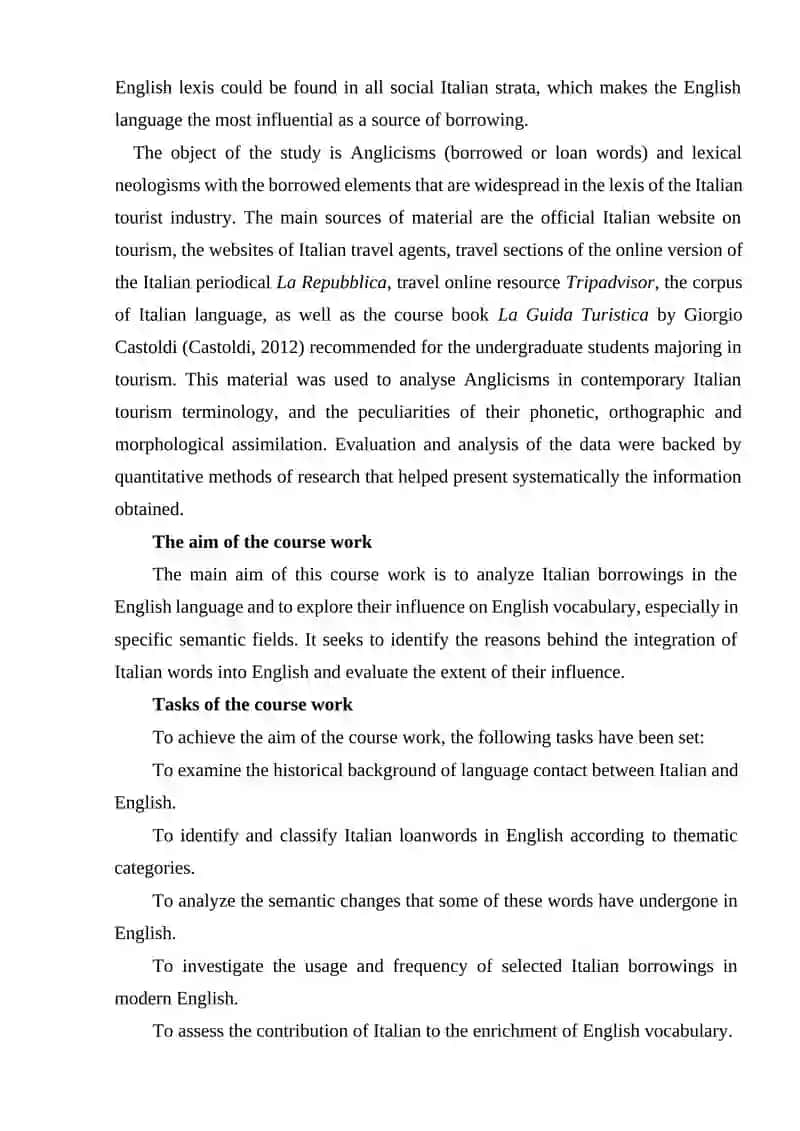 Italian Borrowings and Their Influence on the English Language 4