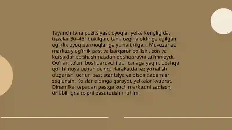 Basketbol o'yinida toʻpni boshqarish texnikasini oʻrgatish (To'pni olib yurish) 4