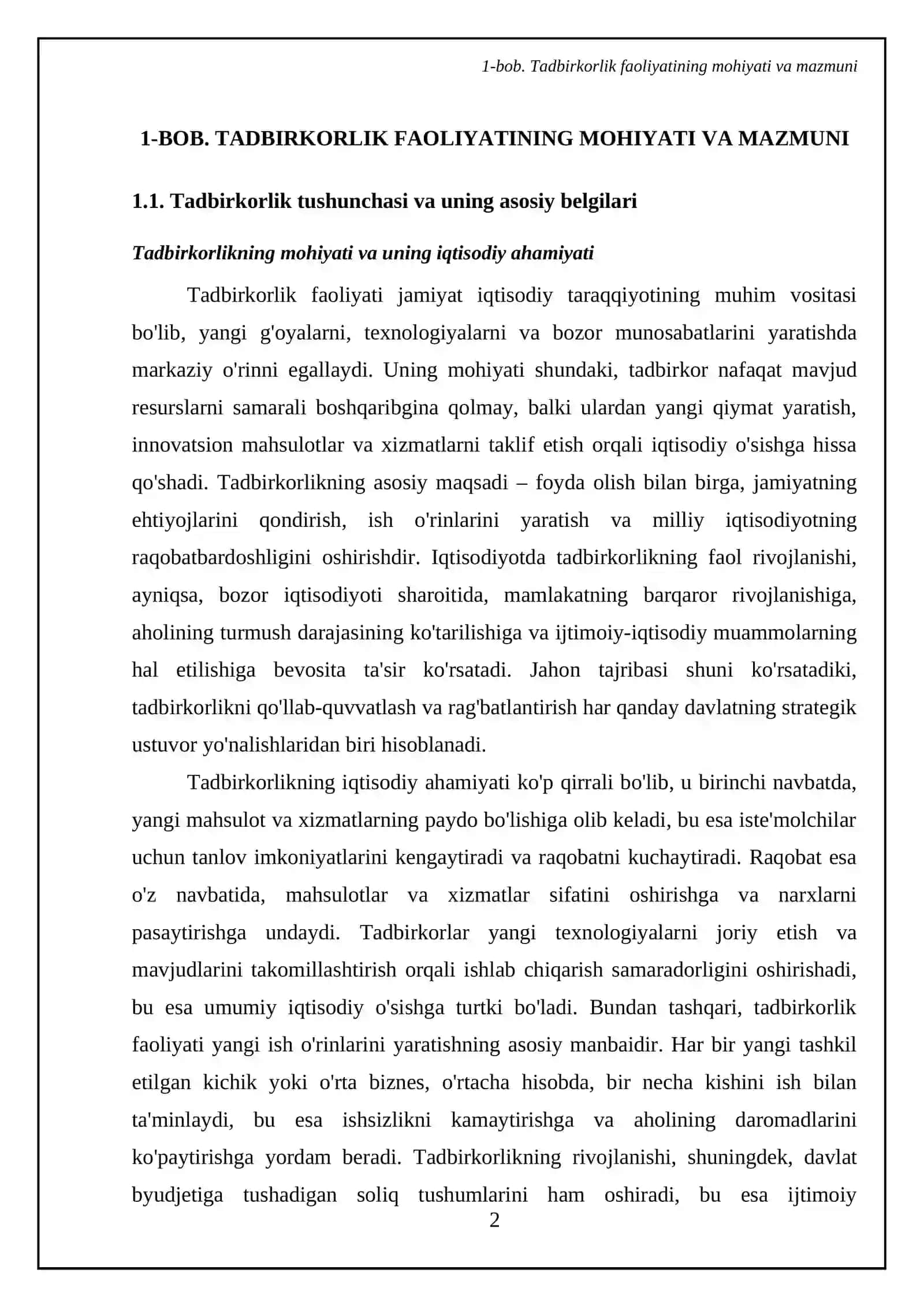Tadbirkorlik faoliyati va uning vazifalari 4