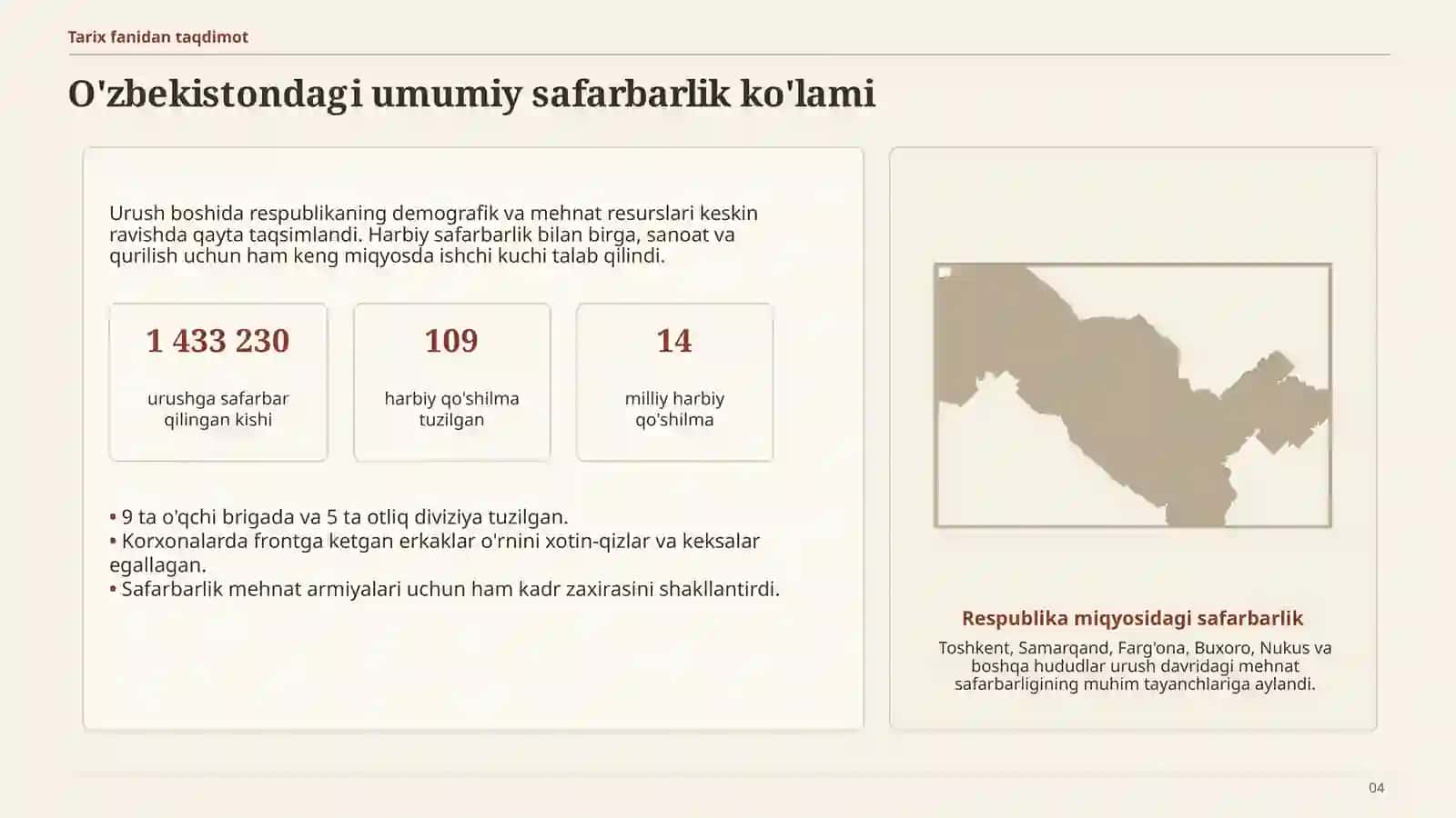 O'zbekistonda frontga safarbar qilingan mehnat armiyalari 4