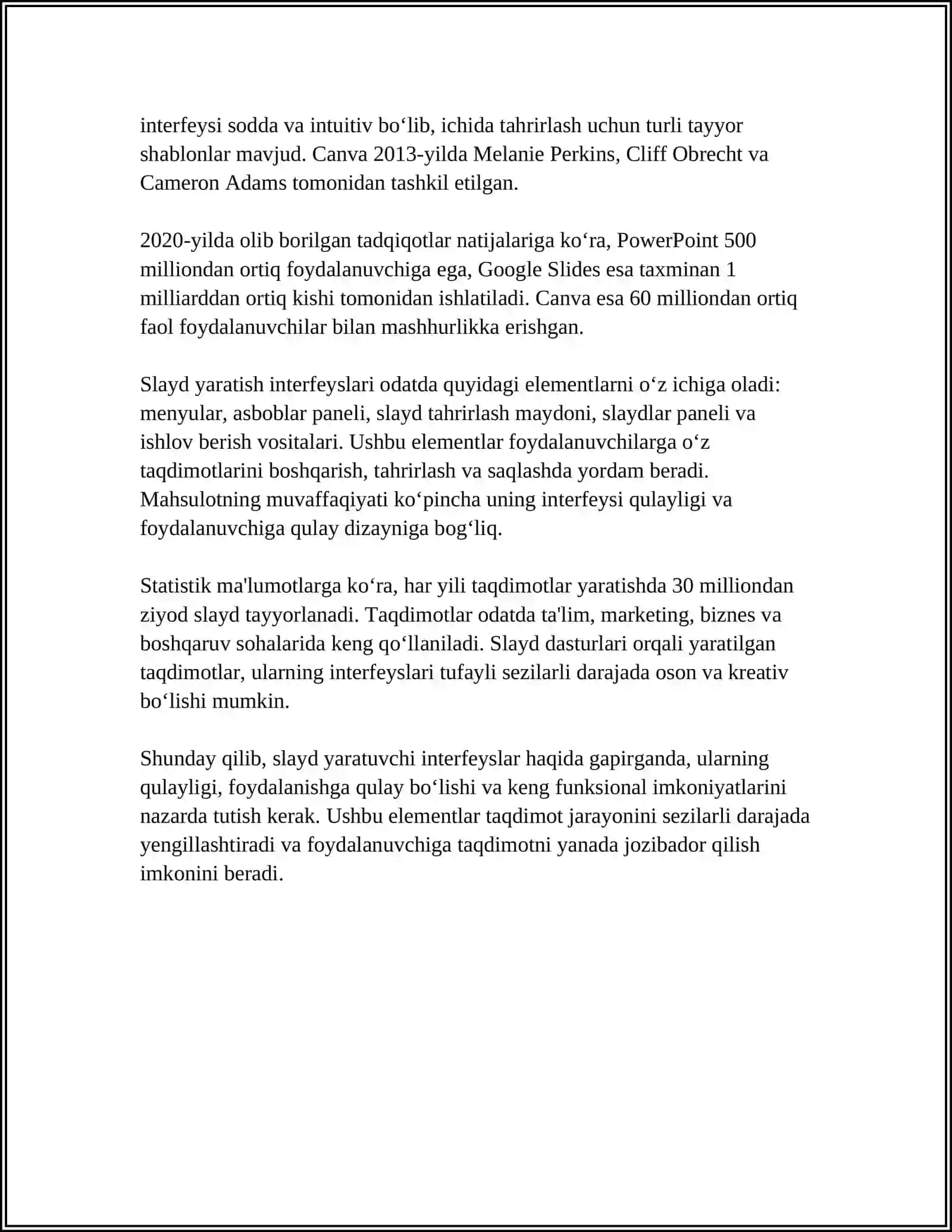 POWER POINT DASTURINING ASOSIY ELEMENTLARI 4