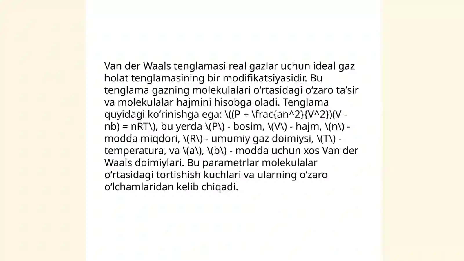 Gazlarning holat tenglamari 4
