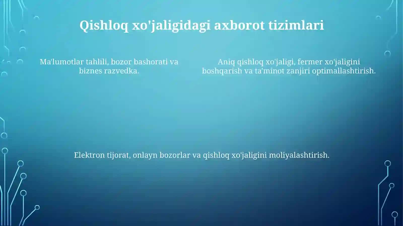 Iqtisodiy tarmoqlar 4