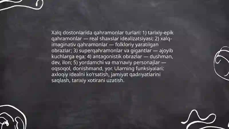 Xalq dostonlari va ularning oʻziga xos xususiyatlari 4