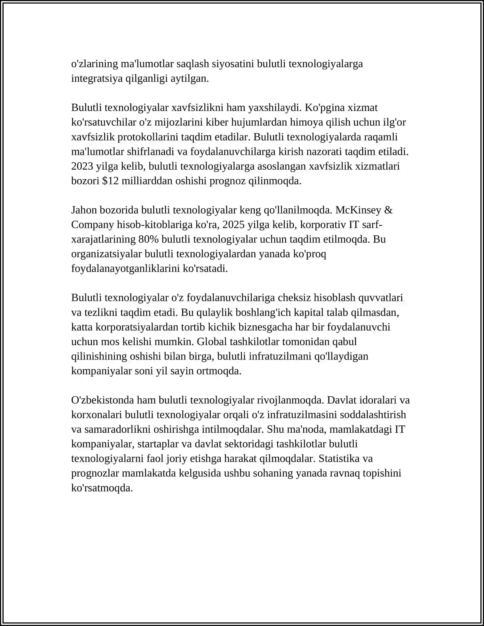 BULUTLI TEXNOLOGIYALAR VA ULARNING TURLARI 4