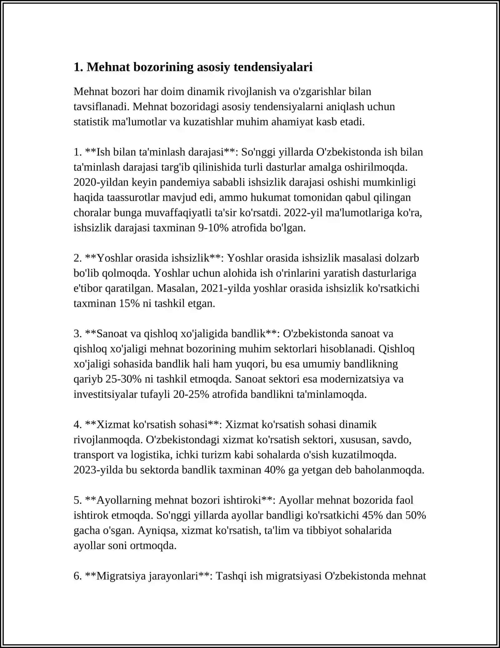 REFERAT: MEHNAT RESURSLARI BALANSI 4