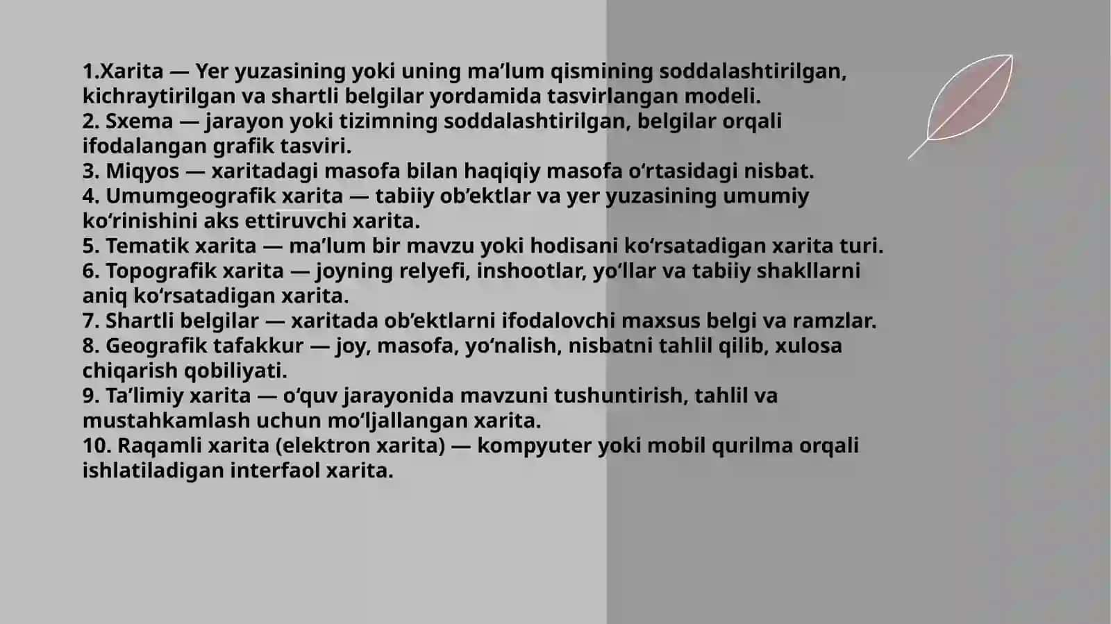 Xarita va sxemalardan foydalanish metodikasi 4
