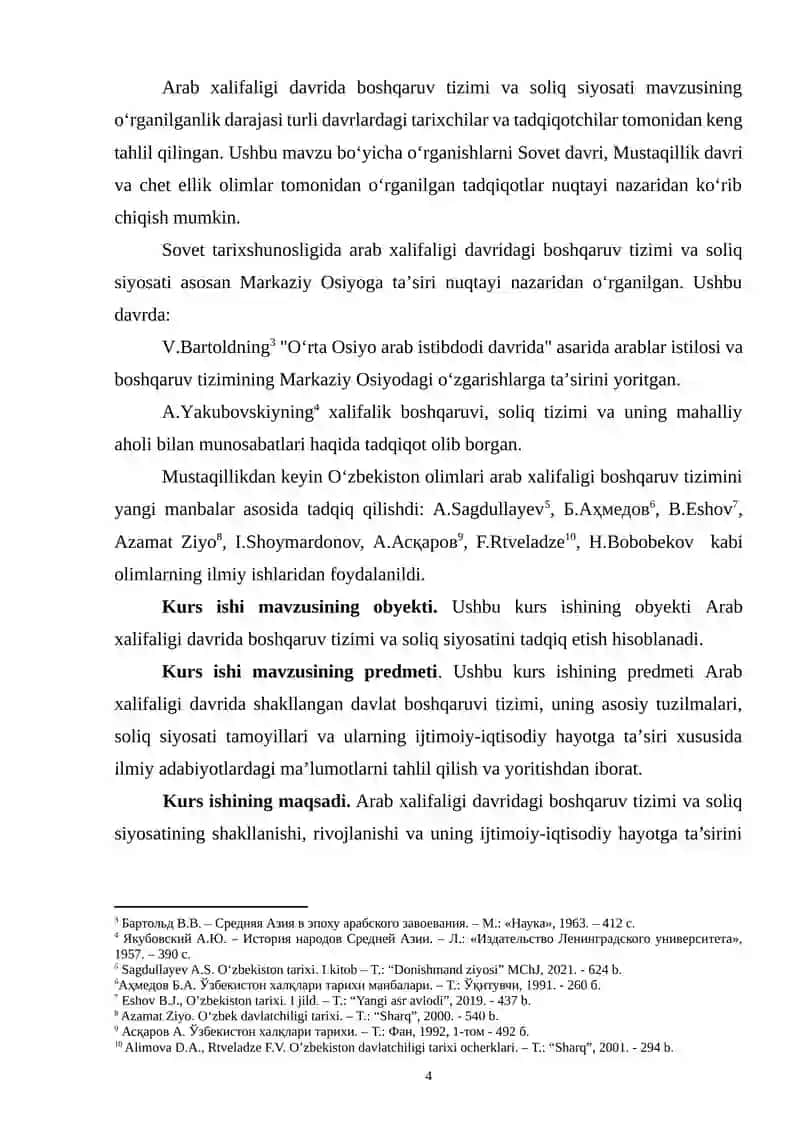 ARAB XALIFALIGI DAVRIDA BOSHQARUV TIZIMI VA SOLIQ SIYOSATI 4