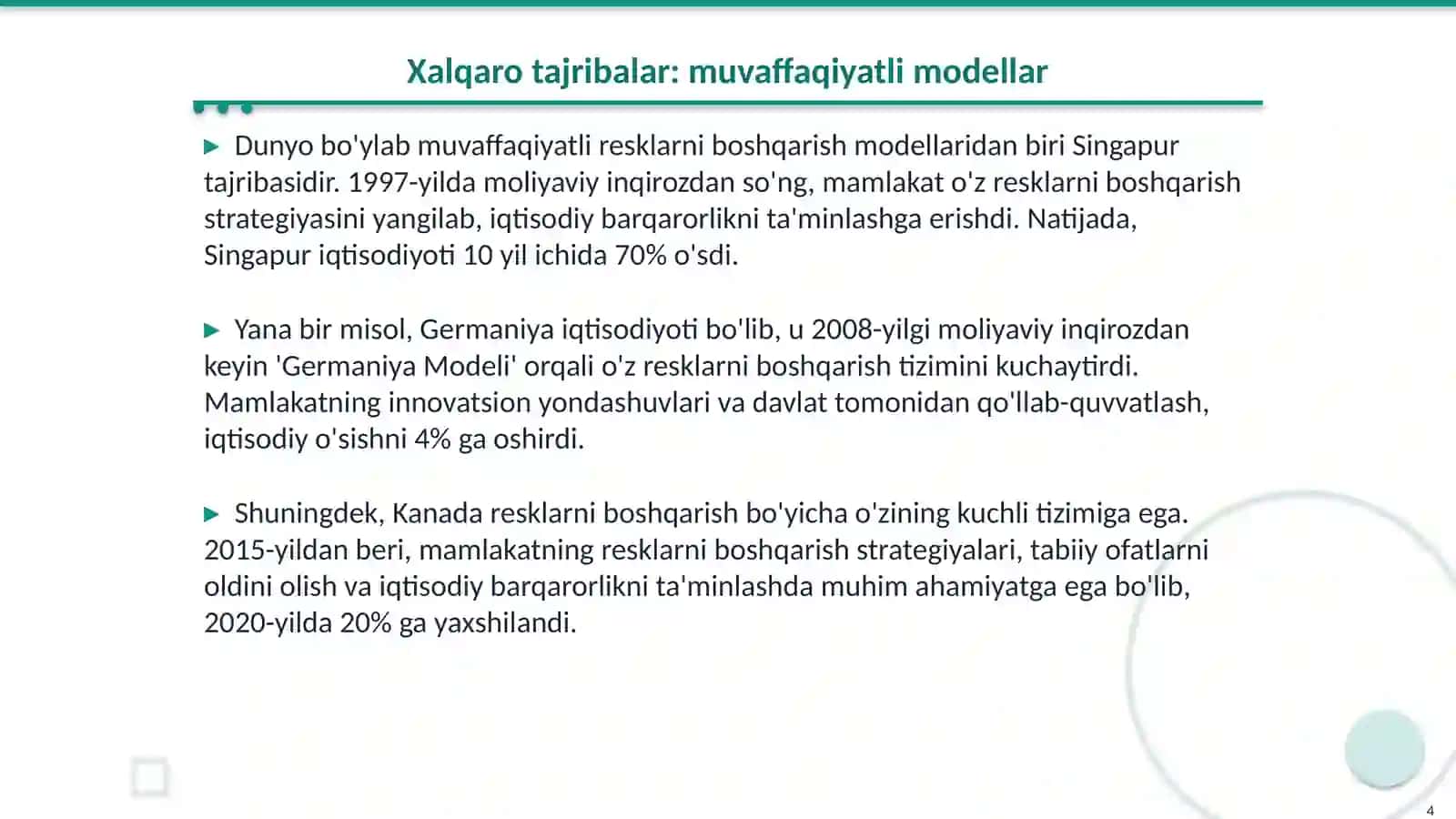 Resklarni boshqarishda xalqaro tajribalar 4