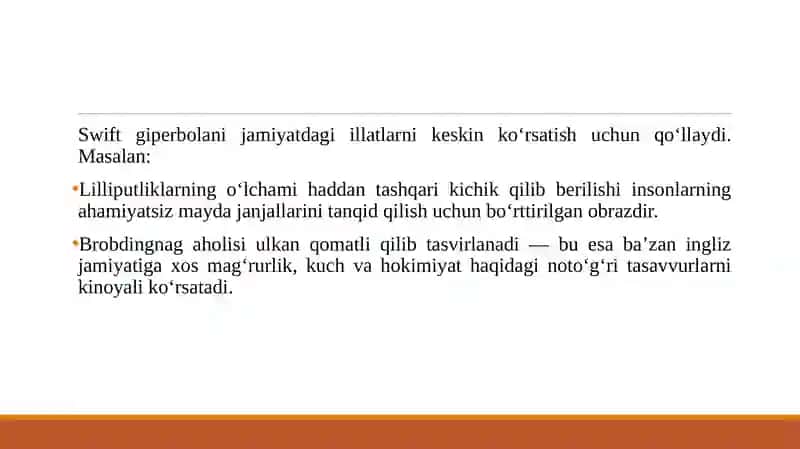 Guliverning sayohatlari asarida giperbolaning oʻrni 4