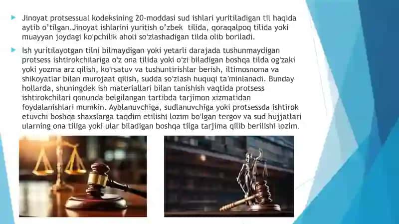 Jinoyat protsessual kodeksining 20-moddasi va prinsi 4