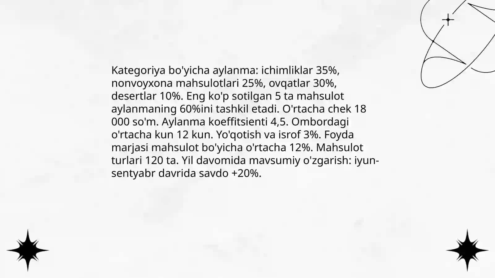 Ovqatlanish korxonalarining tovar 4