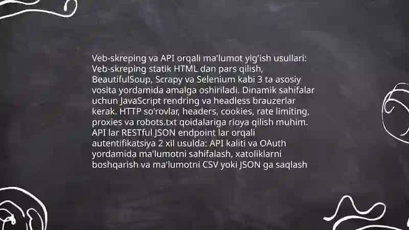 Internet axborot resurslaridan foydalanib sohaga oid axborotlar bazasini tuzish To'lqinov Muzaffar 4