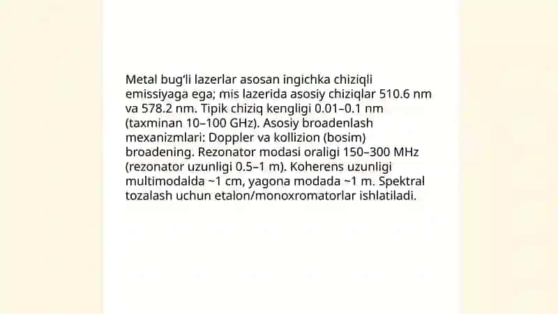 Metal bugʻli lazerlar 4