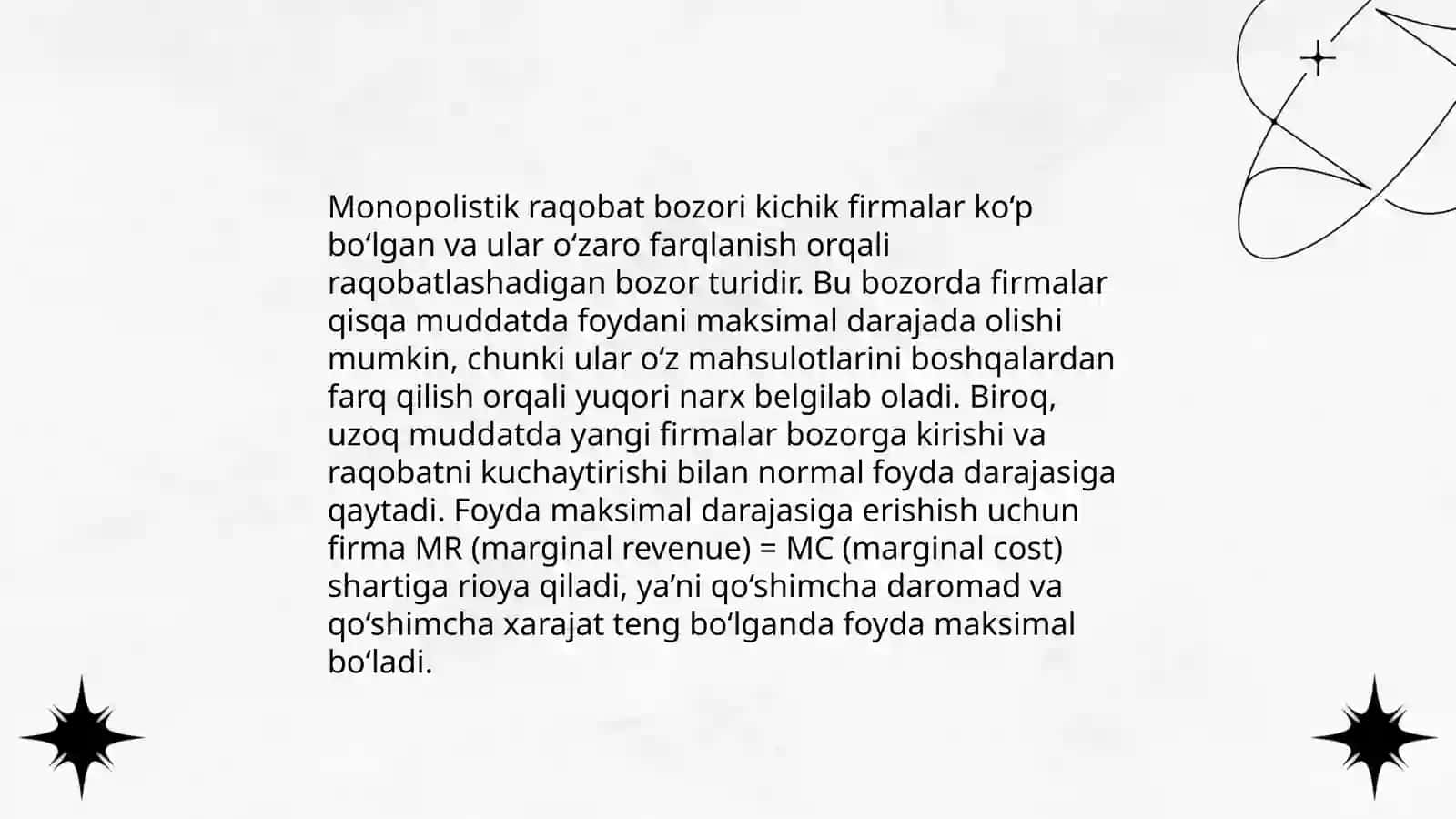 Raqobatlashgan monopolistik bozor 4