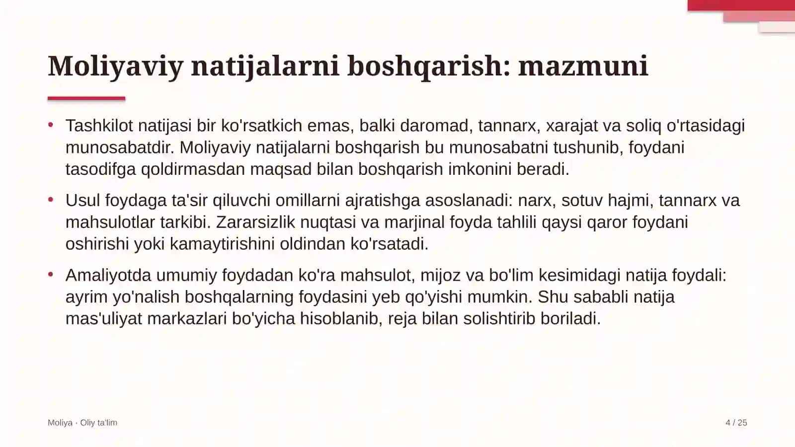 g'allachilikda moliyaviy natijalarni boshqarish 8184 4