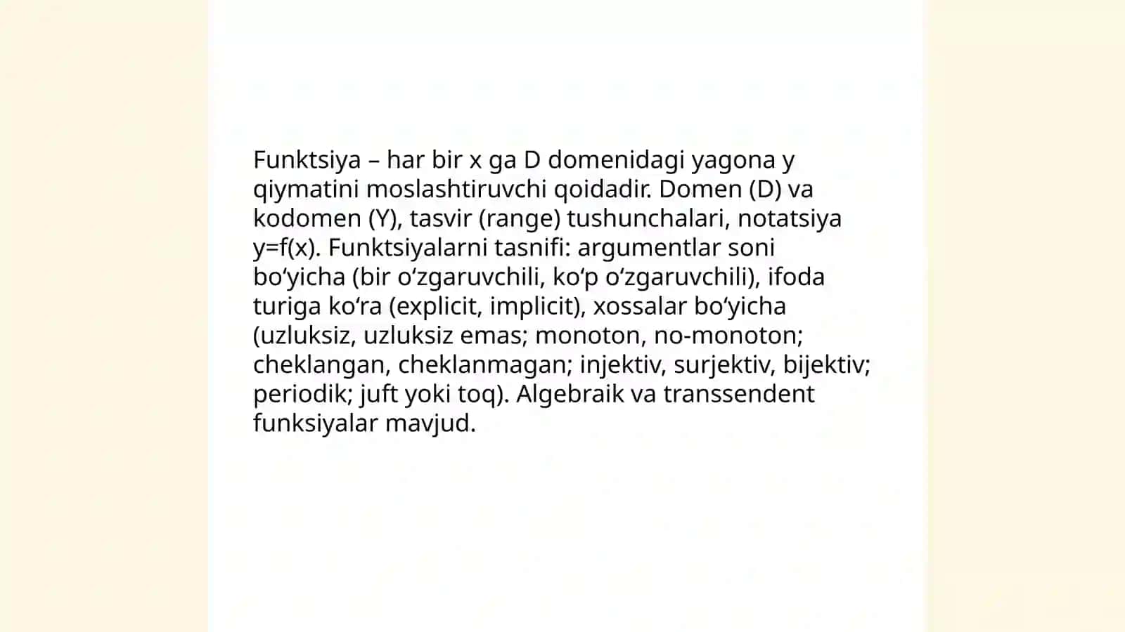 Matematik analizga kirish 4