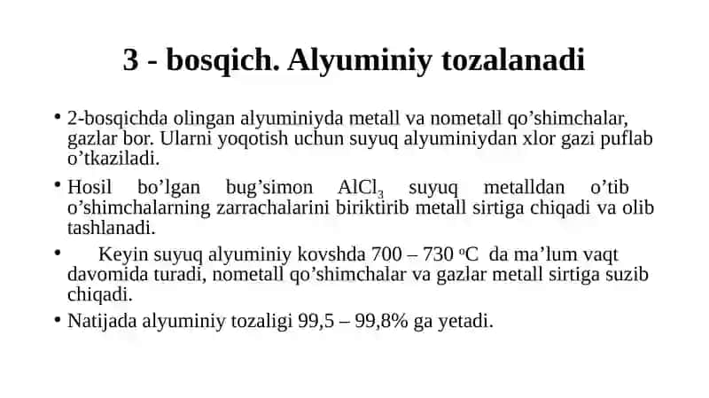 Alyuminiy ishlab chiqarish 4