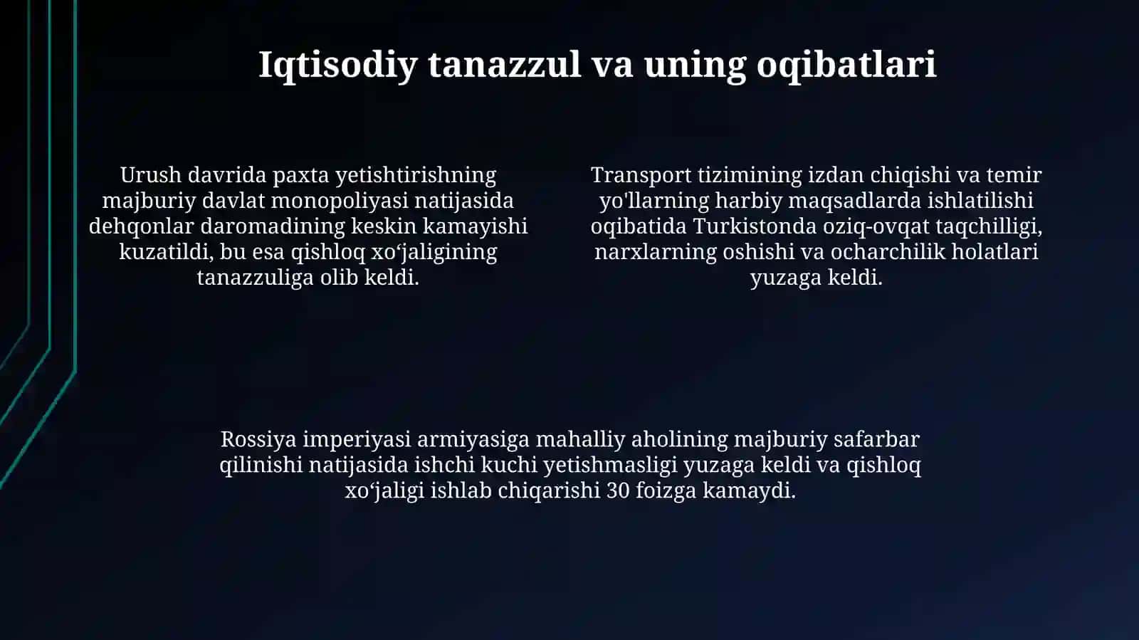 Urush arafasidagi Turkiston: Siyosiy manzara 4