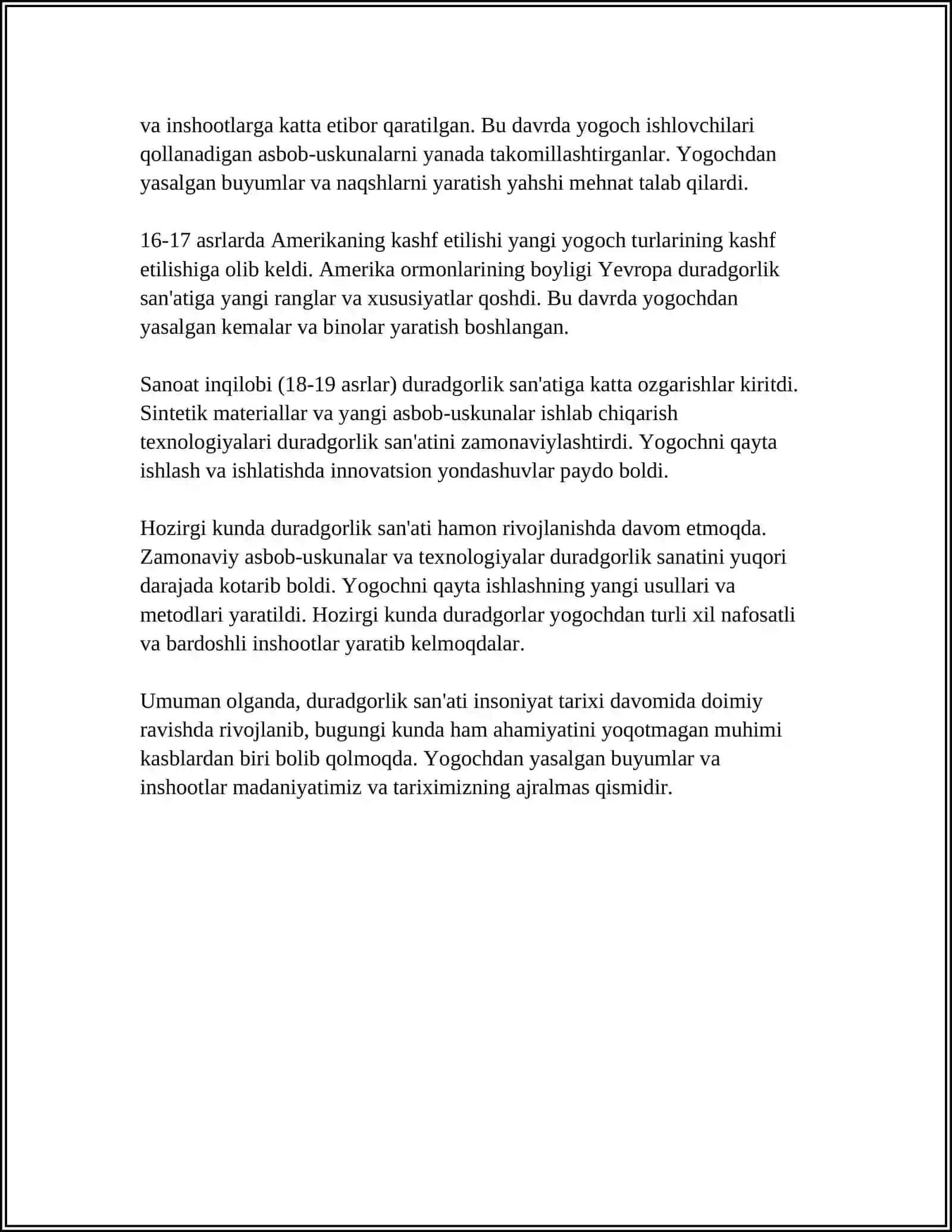 DURADGORLIKNING XALQ TURMUSHIDAGI ROLI VA AHAMIYATI 4