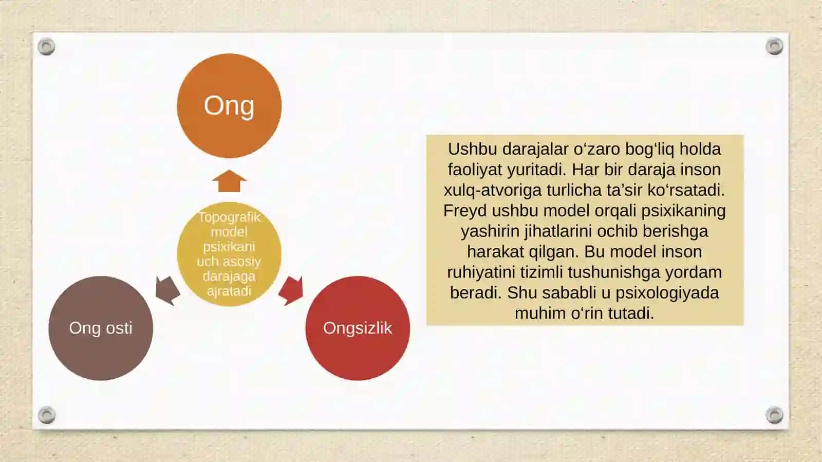 Freydning shaxs topografik modeli: ong va shaxs darajalari 4