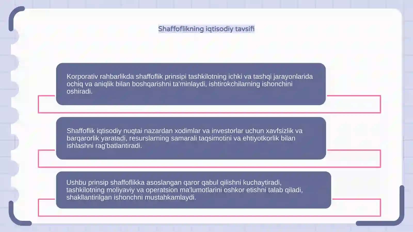 Korporativ rahbarlikda shaffoflik prinspi 4