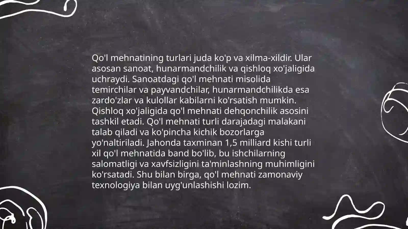 Qo'l mehnati asoslari 4