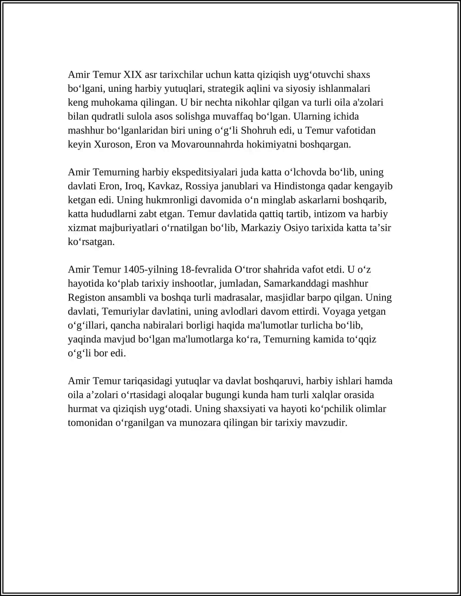AMIR-TEMUR BUYUK DAVLAT ARBOBI 4