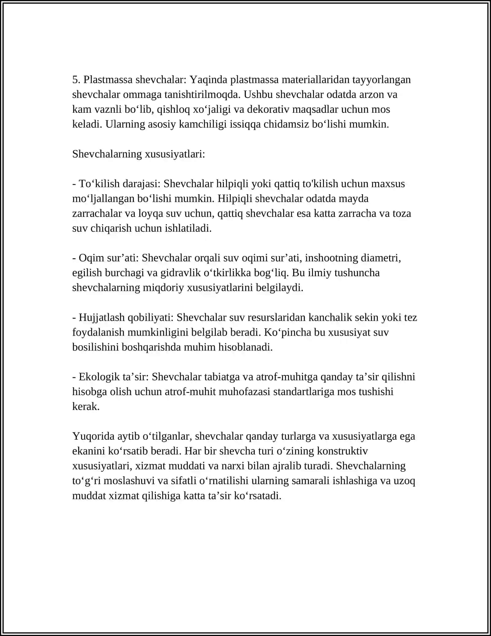 SHEVCHLAR TURLARI VA ULARNING XUSUSIYATLARI 4
