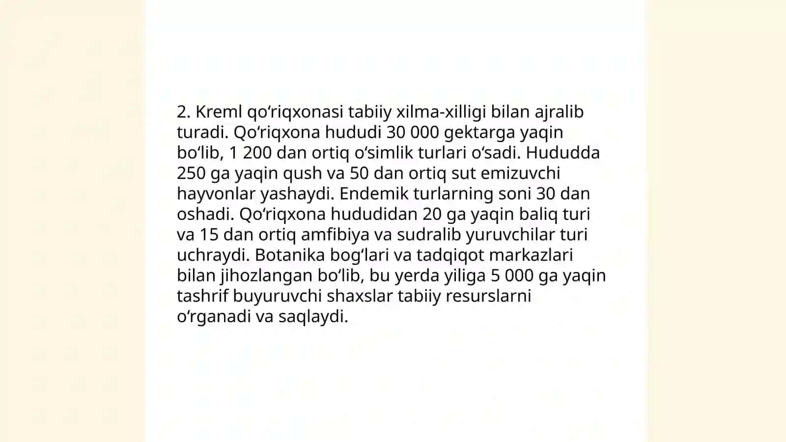 O'zbekiston qo'riqxonalarining ahamiyati 4