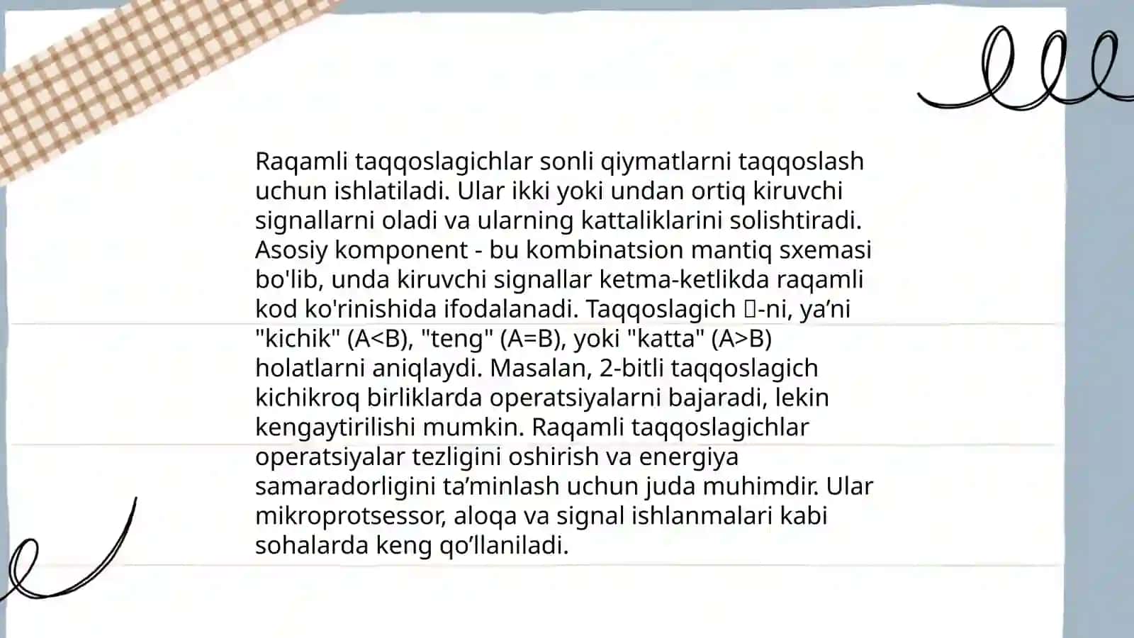 Raqamli taqqoslagichlar 4