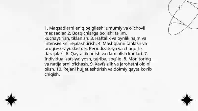 Treningni muhim jihatlari 4