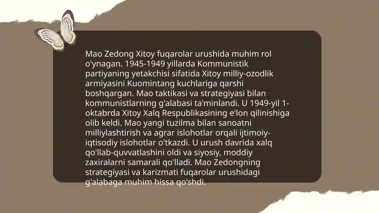 Maozedong Xitoy tarixidagi o'rni 4