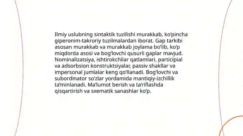 Ilmiy uslub, uning tuzilishi, tipologiyasi 4