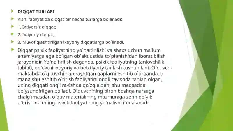 Diqqatning pedagogik va psixologik asoslari 4