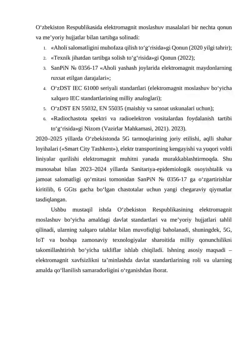 Elektromagnit moslashuv bo‘yicha davlat standartlari 4