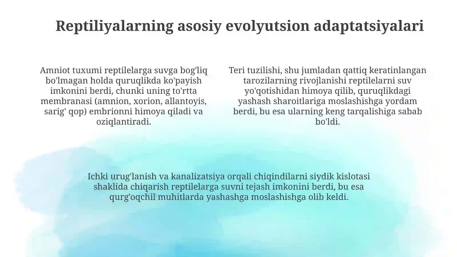 Reptiliyalarning filogeniyasi va evolyutsiyasi 4