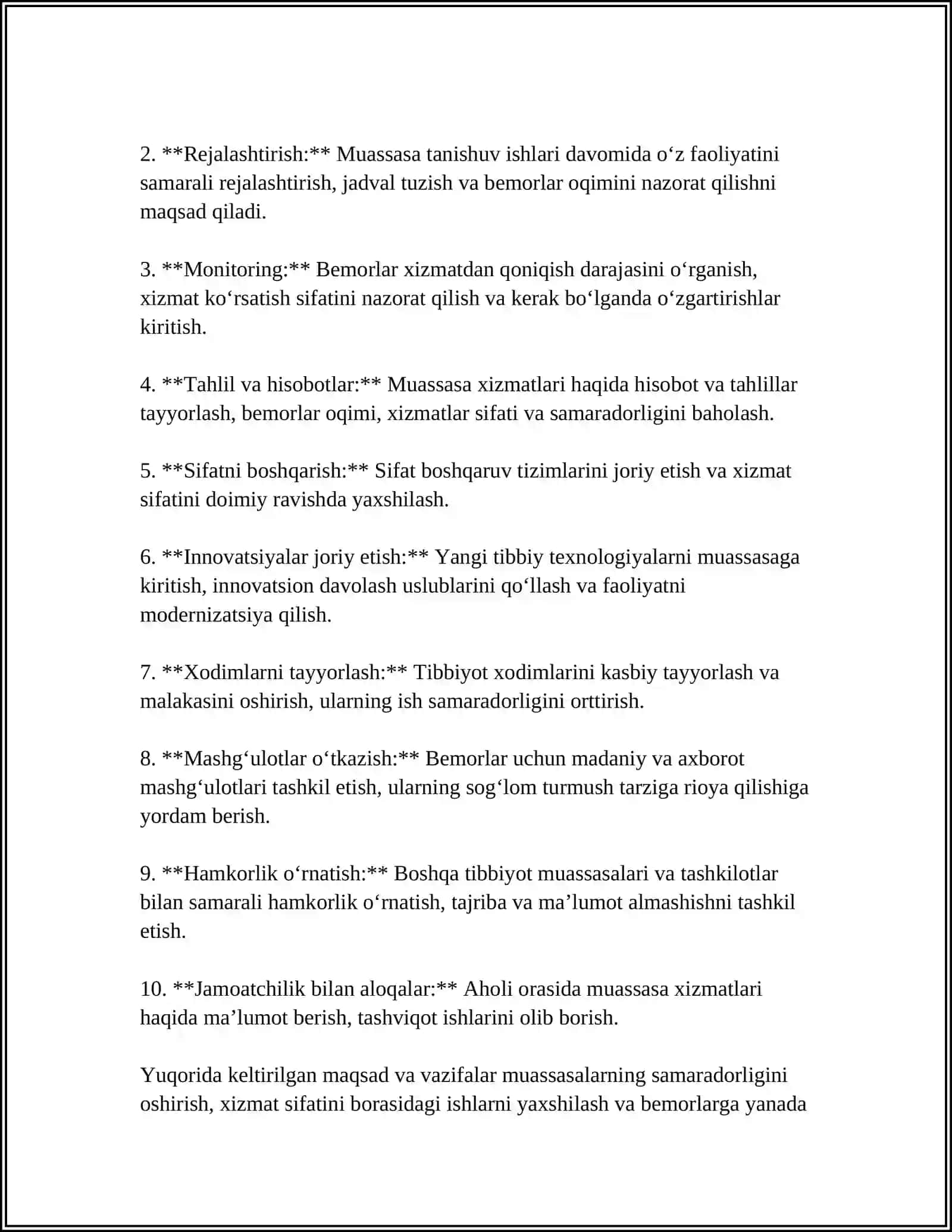 DAVOLASH MUASSASALARINING FAOLIYATI BILAN TANISHUV ISHLASH PRINSPLARI 4