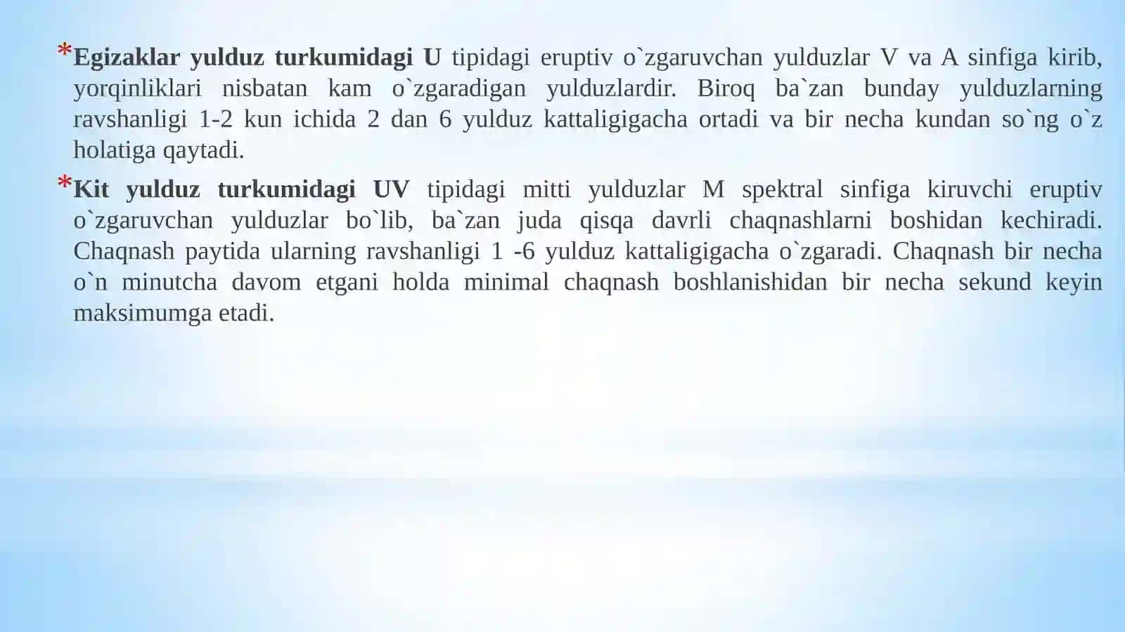 Fizik o‘zgaruvchan yulduzlar 4