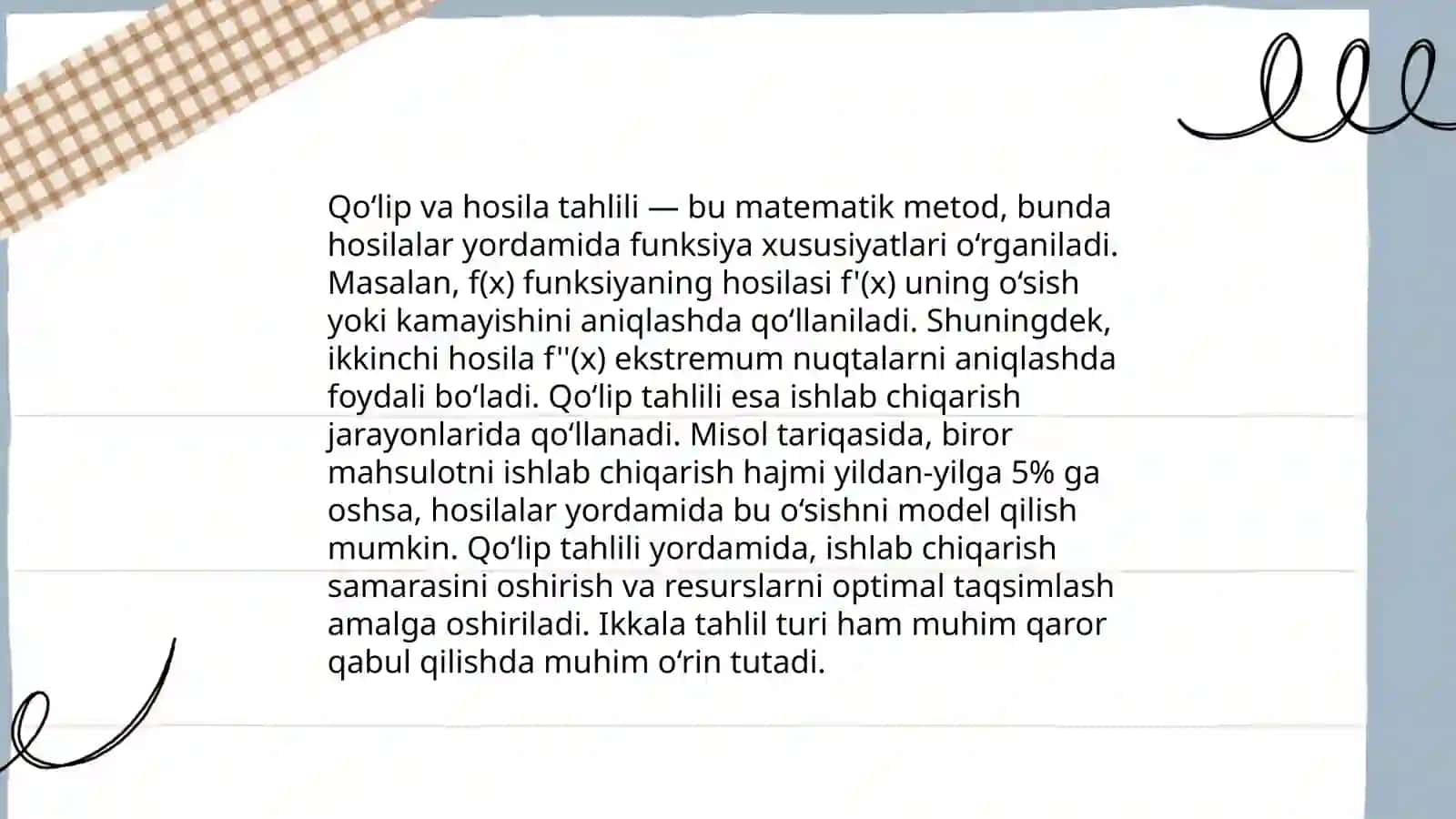 Qolip va hosila munosabati 4